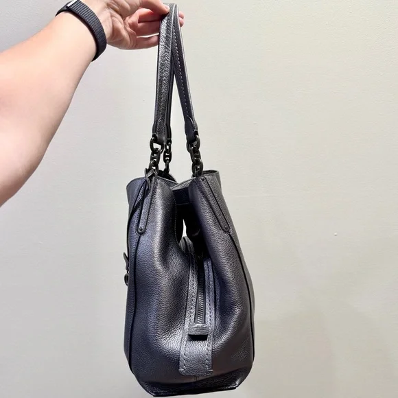 Coach 1941 Metallic Leather Dalton 31 Triple Compartment Shoulder Bag - Picture 3 of 9